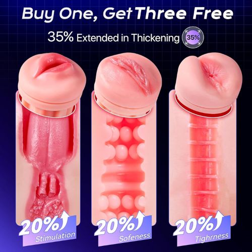 Male Masturbator 3 Sleeves Sets AI Sync Pocket Pussy